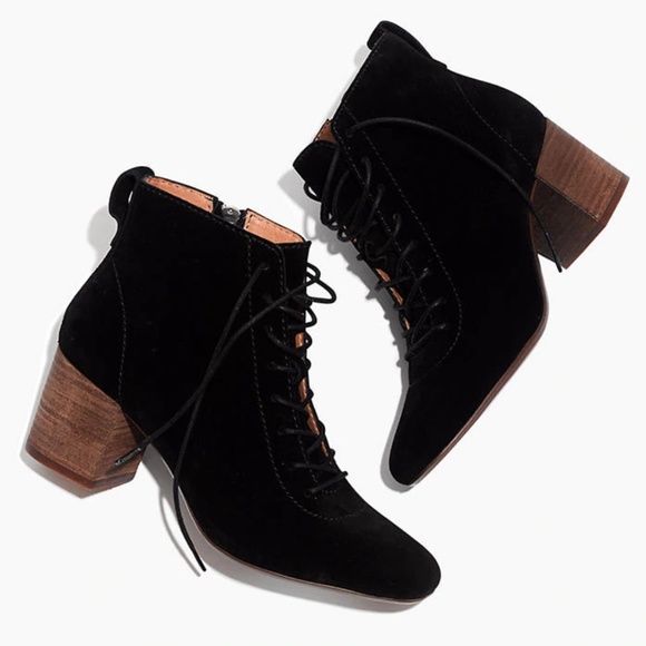 black lace up booties no heel